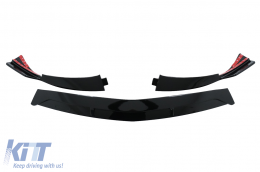 Front Bumper Spoiler Lip suitable for Mercedes A-Class W177 V177 (2018-2022) Piano Black-image-6099824