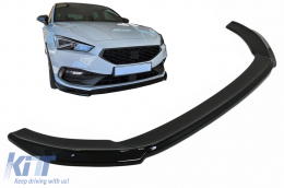 Front Bumper Spoiler Lip suitable for Seat Leon MK4 FR (2020-up) Piano Black