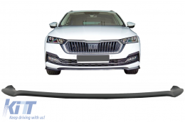 Front Bumper Spoiler Lip suitable for Skoda Octavia MK4 (2020-Up) Black - FBSPSKOMK4