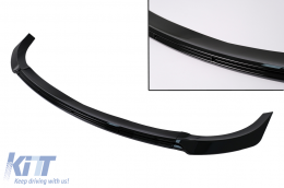 Front Bumper Spoiler Lip suitable for Tesla Model Y (2020-Up) Piano Black Add-On - FBSTSMY