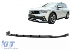 Front Bumper Spoiler Lip suitable for VW Tiguan II Mk2 R/ R Line Facelift (2020-2024) Black - FBSVWTIRL