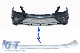 Front Bumper Spoiler Lip Upper Plate Chrome suitable for Mercedes S-Class W222 (2013-up) S65 Design