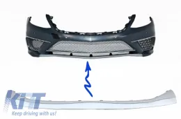 image-18-Front Bumper Spoiler Lip Upper Plate Chrome suitable for Mercedes S-Class W222 (2013-up) S65 Design