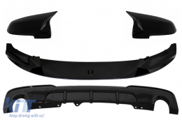 image-46-Front Bumper Spoiler Lip with Mirror Covers and Double Outlet Single Exhaust Diffuser suitable for BMW 5 Series F10 F11 Sedan Touring (2015-2017) M-Performance Design