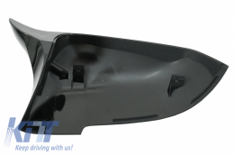 Front Bumper Spoiler Lip with Mirror Covers suitable for BMW 5 Series F10 F11 Sedan Touring (2015-2017) M-Performance Piano Black-image-6056489