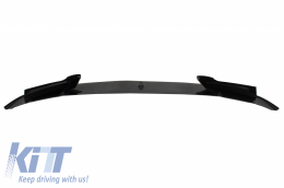 Front Bumper Spoiler Lip with Mirror Covers suitable for BMW 5 Series F10 F11 Sedan Touring (2015-2017) M-Performance Piano Black-image-6056493