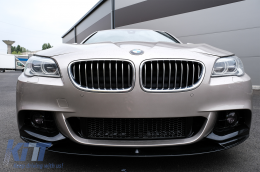 Front Bumper Spoiler Lip with Mirror Covers suitable for BMW 5 Series F10 F11 Sedan Touring (2015-2017) M-Performance Design-image-6072004