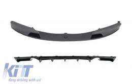 Front Bumper Spoiler Splitter with Diffuser Double Outlet for Single Exhaust suitable for BMW 3 Series F30 F31 (2011-up) M-Performance Design Carbon Film Coating
