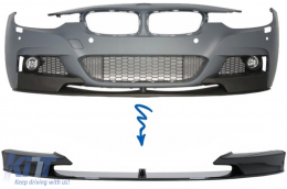 image-5-Front Bumper Spoiler suitable for BMW 3 Series F30 Sedan F31 Touring (2011-up) M Design Piano Black Edition