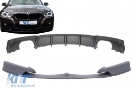 Front Bumper Spoiler with Rear Diffuser suitable for BMW 3 Series F30 F31 (2011-up) Limo Touring M Performance Package - CORDBMF30MPSDOS