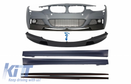 image-8-Front Bumper Spoiler with Side Skirts and Lip Extensions suitable for BMW 3 Series F30 F31 Sedan Touring (2011-2018) M Performance Design