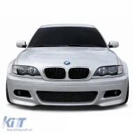 Front bumper sport + ABE + clear fog lights for BMW E46 Sedan Touring LCI-image-6328165