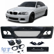 Front bumper sport + ABE + fog lights smoke for BMW E46 sedan touring LCI