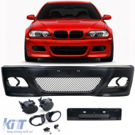 Front bumper sport + ABE + fog lights smoke for BMW E46 sedan touring