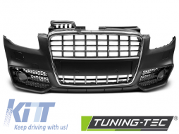 FRONT BUMPER SPORT CHROME BLACK fits AUDI A4 04-08-image-6267335