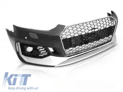 image-50-FRONT BUMPER SPORT CHROME SILVER PDC fits AUDI A5 16-19