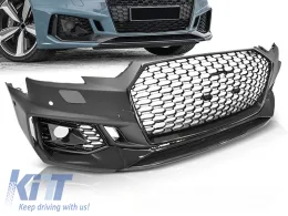 FRONT BUMPER SPORT GLOSSY BLACK PDC fits AUDI A4 B9 08.15-19-image-6269030