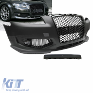 Front Bumper suitable for Audi A3 8P 05-08 RS Look With Grille Glossy Black - CGRFBA6035575