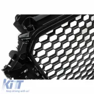 Front Bumper suitable for Audi A3 8V 11-16 Hatchback / Sportback RS3 Look With Grille Glossy Black-image-6313141