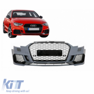 Front Bumper suitable for Audi A3 8V 16-18 Sedan / Cabrio Facelift RS3 Look