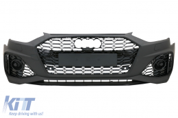 Front Bumper suitable for Audi A4 B9 8W Facelift (2020-Up) Quattro RS4 Design - FBAUA4B9FRSB