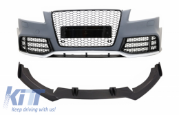 Front Bumper suitable for Audi A5 8T Pre Facelift (2007-2011) with Bumper Add-On Spoiler Lip RS5 Design Real Carbon - COFBAUA58TRSC