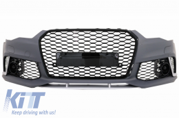 Front Bumper suitable for Audi A6 C7 4G Facelift (2015-2018) RS6 Design With Grille - FBAUA64GFRSWOG