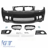 Front Bumper suitable for BMW 1 E81/82/87/88 04-13 1M Look with Grilles-image-6325564