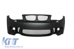 Front Bumper suitable for BMW 1'er E81/E82 E87/E88 (2004-2011) 1M Design with SRA without PDC Without Fog Lights - FBBME87M1WHWOPF