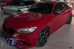 Front Bumper suitable for BMW 2 F22 Coupe F23 Cabrio (2014-2017) M2 Competition Look from ABS plastic-image-6324062