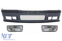 Front Bumper suitable for BMW 3 series E36 (1992-1998) M3 Design With Chrome Fog Lights