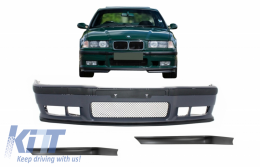 Front Bumper suitable for BMW 3 Series E36 (1992-1998) with Spoiler Splitters Flaps M3 Design - COFBBME36M3GT