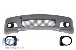 image-10-Front Bumper suitable for BMW 3 Series E46 Coupe Cabrio (1999-2007) M-tech M-technik M-Sport II Design Without Fog Lights