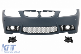 Front bumper suitable for BMW 3 series E90 Sedan E91 Touring (2004-2008) Non LCI M3 Design with Fog Lights Smoke