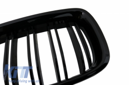 Front Bumper suitable for BMW 3 Series F30 F31 (2011-2019) M3 Design with Double Stripe Grilles M Design Piano Black-image-6062460