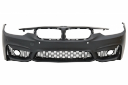 Front Bumper suitable for BMW 3 Series F30 F31 Non LCI & LCI (2011-2018) M3 Sport EVO Design with Full LED Angel Eyes Headlights-image-6032982