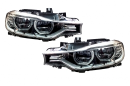 Front Bumper suitable for BMW 3 Series F30 F31 Non LCI & LCI (2011-2018) M3 Sport EVO Design with Full LED Angel Eyes Headlights-image-6032986