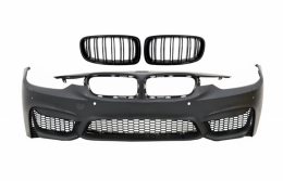 Front Bumper suitable for BMW 3 Series F30 F31 Non LCI & LCI (2011-2018) M3 Sport EVO Design with Kidney Grilles Double Stripe - COFBBMF30M3DWFDPB