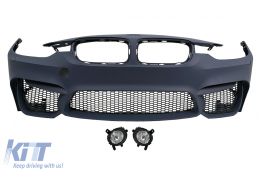 Front Bumper suitable for BMW 3 Series F30 F31 (2011-2019) with Fog Lamps M3 Design - COFBBMF30M3WFL