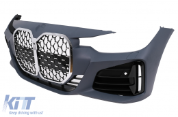 Front Bumper suitable for BMW 3 Series F30 F31 Non LCI & LCI (2011-2018) Conversion to G80 M3 Design Chrome Grille-image-6101206