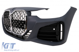 Front Bumper suitable for BMW 3 Series F30 F31 Non LCI & LCI (2011-2018) Conversion to G80 M3 Design Chrome Grille-image-6101208