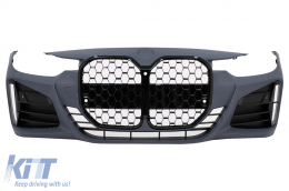 Front Bumper suitable for BMW 3 Series F30 F31 Non LCI & LCI (2011-2018) Conversion to G80 M3 Design Black Grille - FBBMF30M3NLB