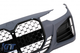 Front Bumper suitable for BMW 3 Series F30 F31 Non LCI & LCI (2011-2018) Conversion to G80 M3 Design Black Grille-image-6101215