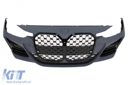 Front Bumper suitable for BMW 3 Series F30 F31 Non LCI & LCI (2011-2018) Conversion to G80 M3 Design Black Grille-image-6101216