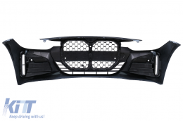 Front Bumper suitable for BMW 3 Series F30 F31 Non LCI & LCI (2011-2018) Conversion to G80 M3 Design Black Grille-image-6101222