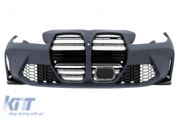 Front Bumper suitable for BMW 3 Series G20 Sedan G21 Touring (2018-2022) G80 M Design - FBBMG20M3WH
