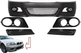 image-52-Front Bumper suitable for BMW 3 Series Coupe/Cabrio/Sedan/Estate E46 (1998-2004) M3 Design with Air Ducts Vents and Splitters Carbon CSL Design