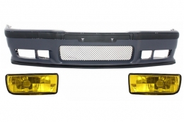 Front Bumper suitable for BMW 3er E36 (1992-1998) M3 Design With Yellow Fog Lights - COFBBME36M3FY
