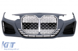 Front Bumper suitable for BMW 4 Series F32 F33 F36 (2013-2017) Coupe Convertible Gran Coupe M4 Design Chrome Grille