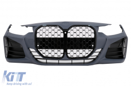 Front Bumper suitable for BMW 4 Series F32 F33 F36 (2013-2017) Coupe Convertible Gran Coupe M4 Design Black Grille - FBBMF32M4NLB